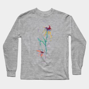 Flowers in an abstract Square Vase Long Sleeve T-Shirt